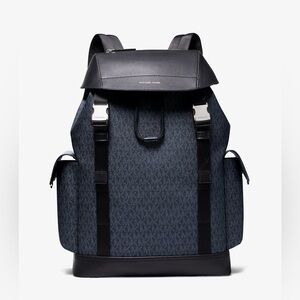 MICHAEL KORS Backpack Cooper Logo Rucksack Black Total Pattern